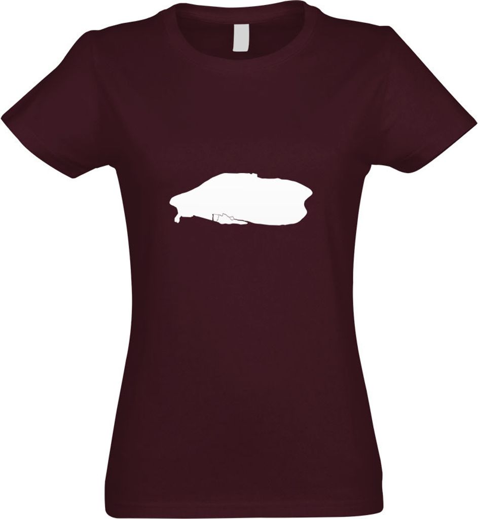 Kiwistar - T-Shirt tailliert - Damen - Burgund - Baltrum - Deutschland - Insel - mit Motiv Bedruckt - Funshirt Design - Sport - Freizeit - Damen - XL