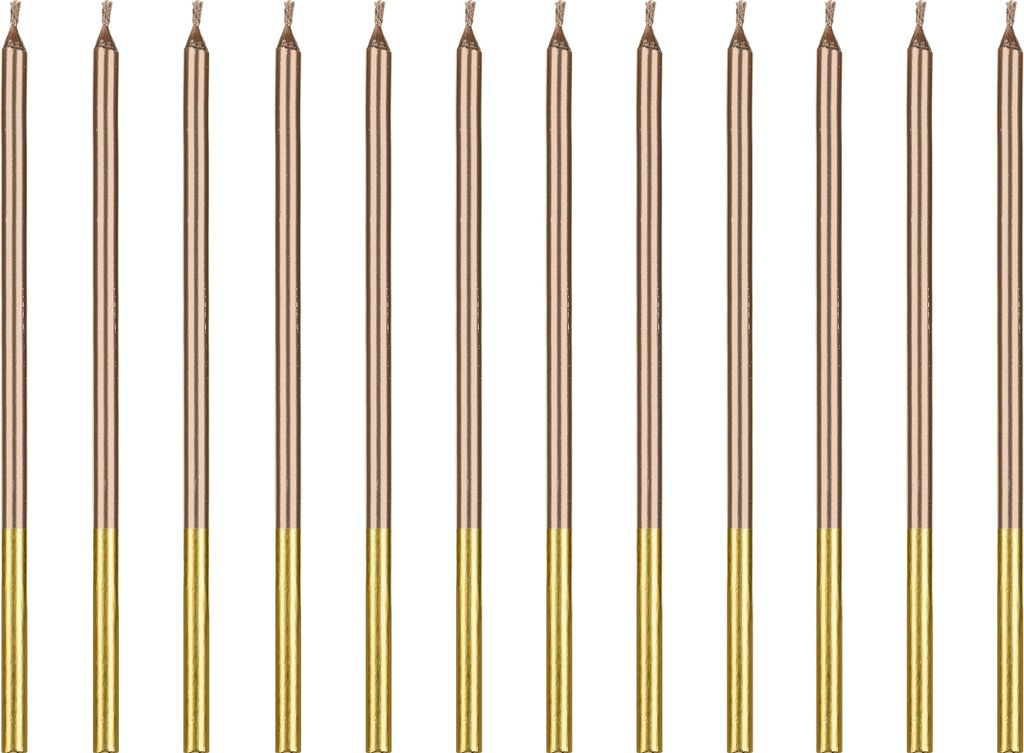 Glatte Geburtstagskerzen, Roségold, 14 cm (1 Packung / 12 Produktbild 