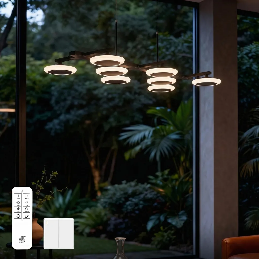 Suspension Luminaire LED Alivetta3377 Noir Mat 32W doporro 72cm