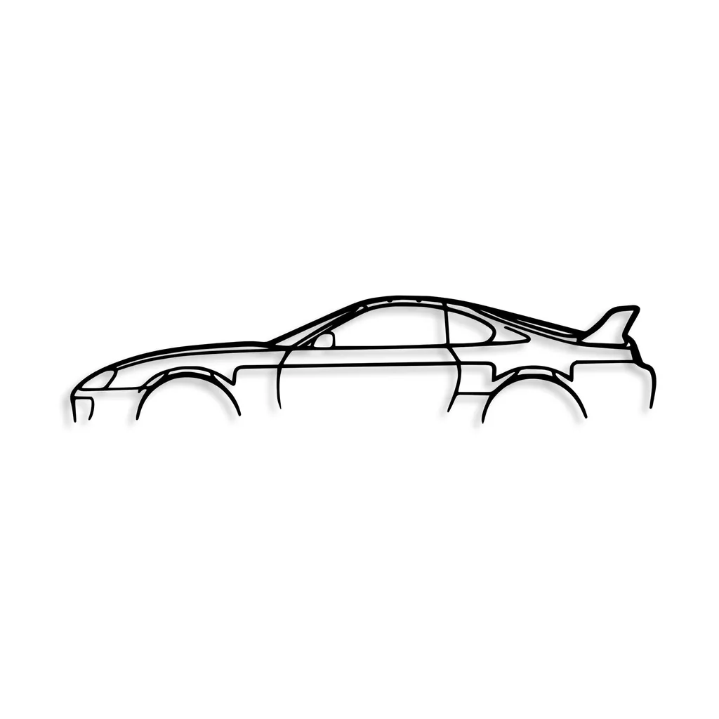 Accessoire Mural Toyota Supra pour Bureau et Salon - Déco Métal 70cm - 4