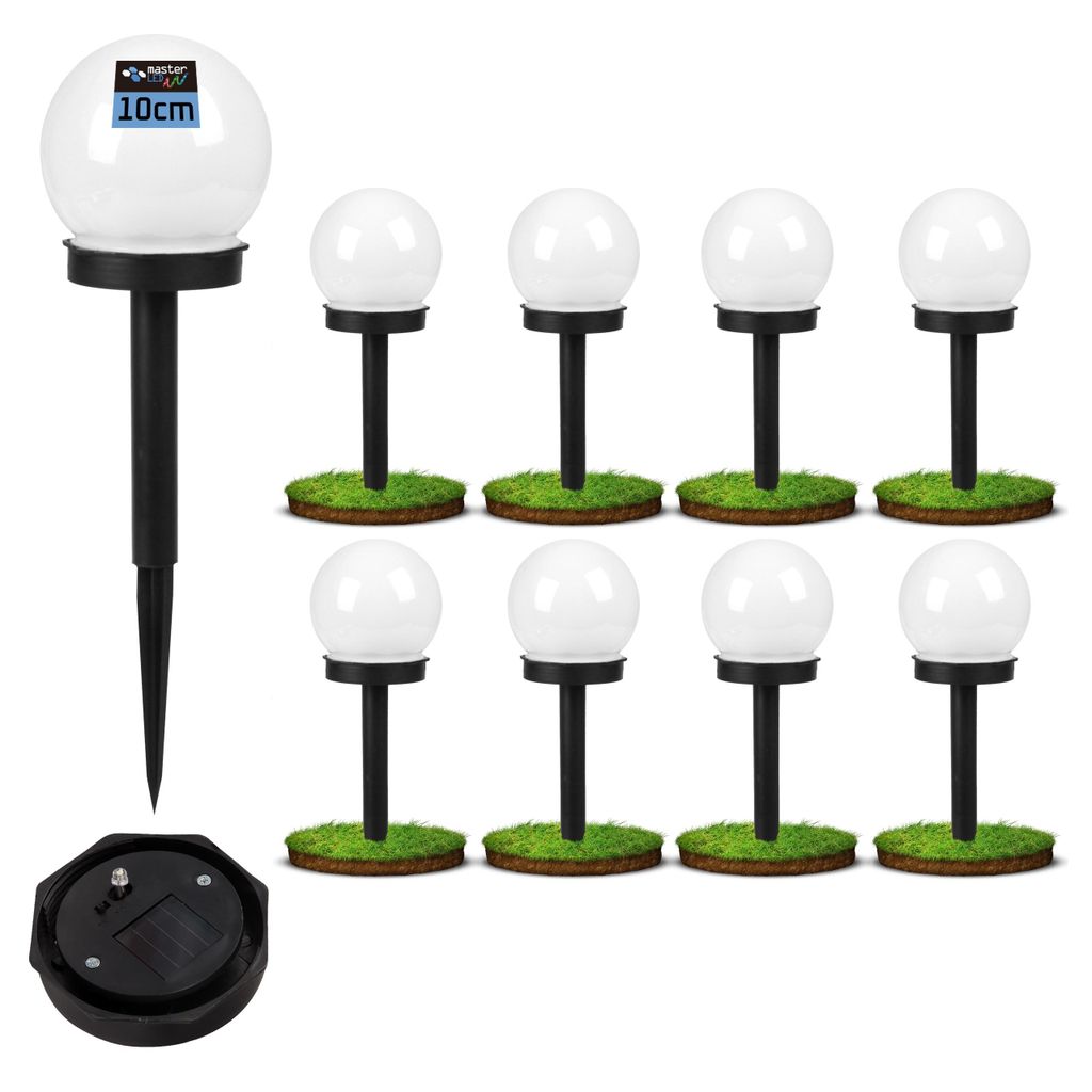MasterLED Solárne svetelné gule 10 cm - Sada 8 záhradných Obrázok produktu 