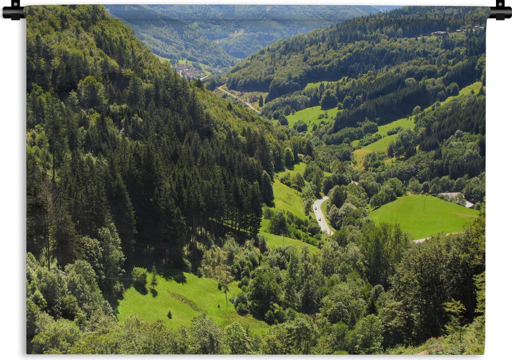 MuchoWow Wandteppich Wandbehang Luftaufnahme des europäischen Schwarzwalds in Deutschland 120x90 cm Tapisserie Dekoration Wandtuch - Wohnen - Au...
