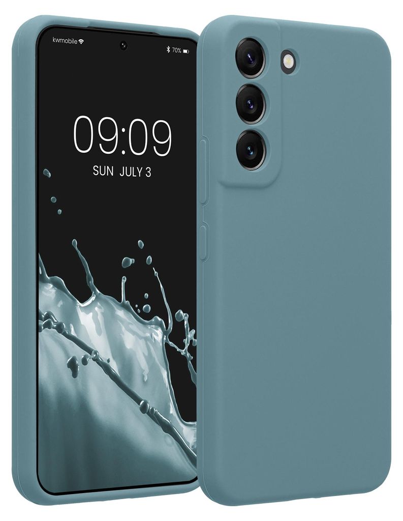 kwmobile Hülle kompatibel mit Samsung Galaxy S22 - Hülle Silikon gummiert - Handyhülle - Handy Case in Arctic Night