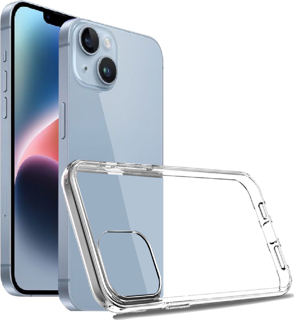 Handyhülle für iPhone 14 Plus Stoßfest passgenau Transparent Schutz Hülle aus Silikon/TPU