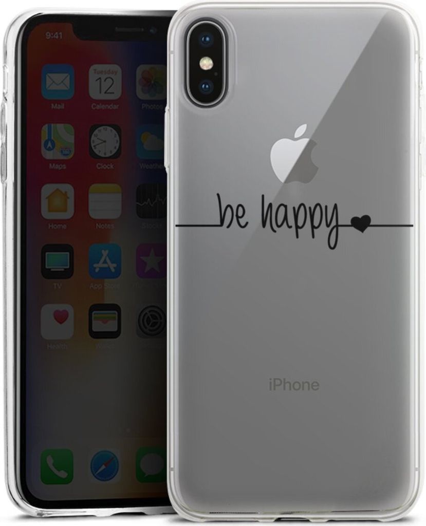 DeinDesign Slim Hülle für Apple iPhone Xs Max Silikon Case Ultra Dünn Handyhülle Glück Statement Motiv ohne Hintergrund