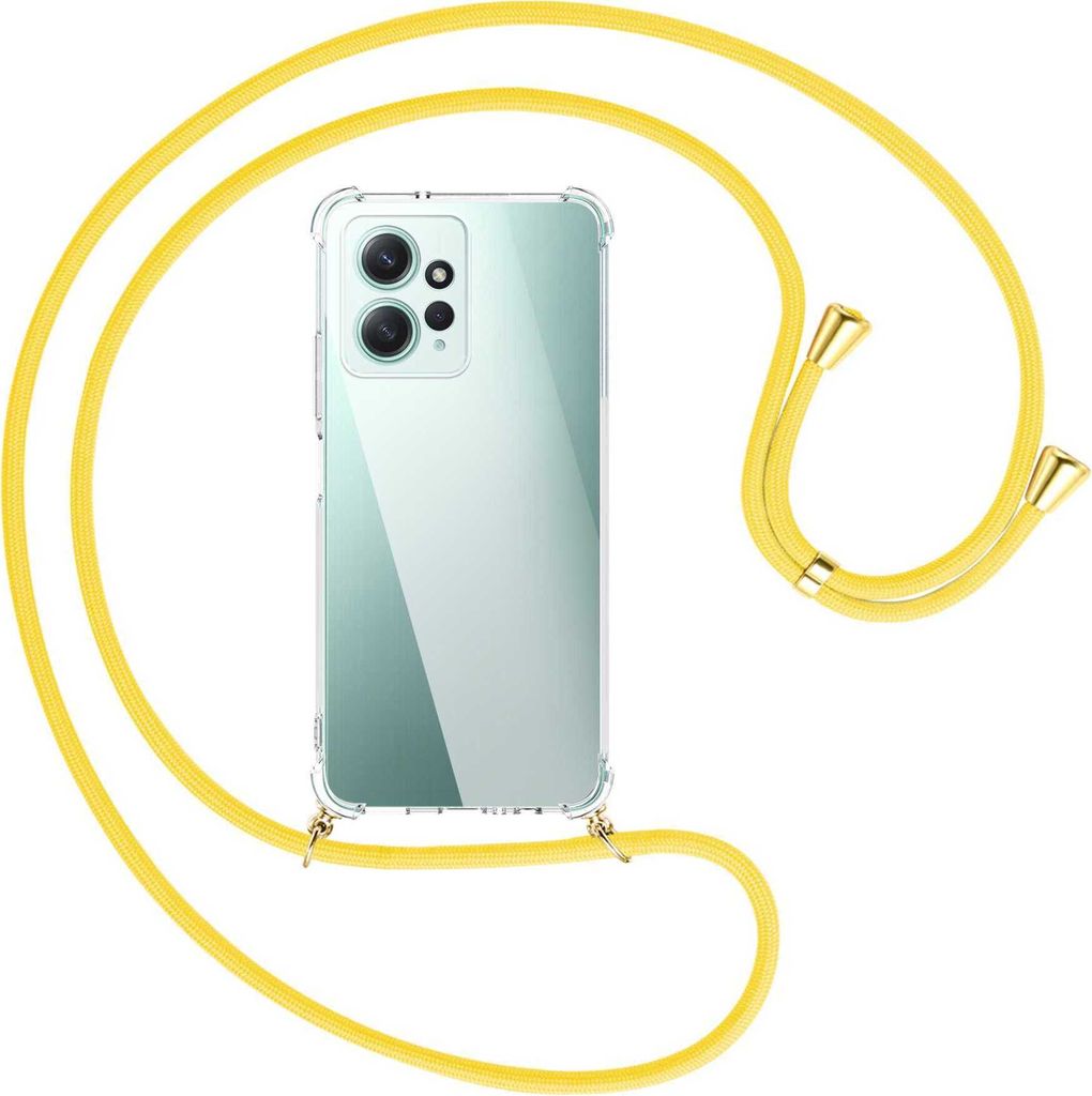 Handykette Backcover-Schutzhülle mit Band (Metall goldfarben) für Xiaomi Redmi Note 12 4G (6.67'') - gelb