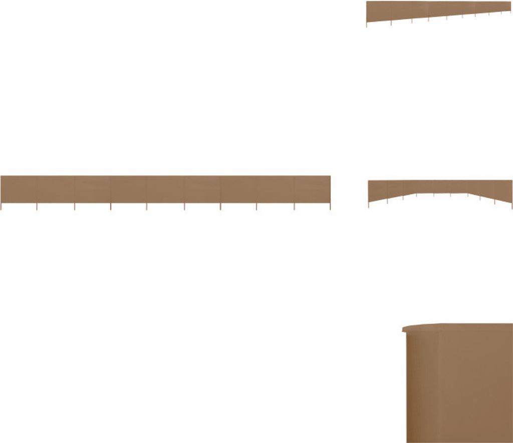 vidaXL 9-teiliges Windschutzgewebe 1200 x 160 cm Taupe - Sonnenschirme & Sonnenschutze