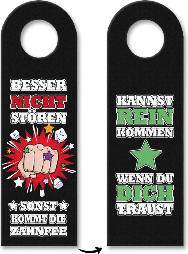 Betreten verboten - kannst rein kommen Türhänger mit Faust Produktbild 