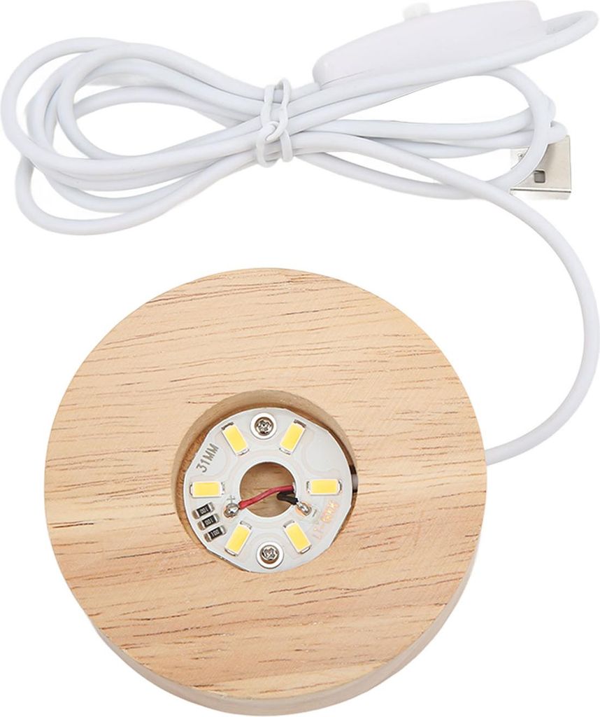 LED svetelná základňa USB rozhranie dubové drevo materiál Obrázok produktu 