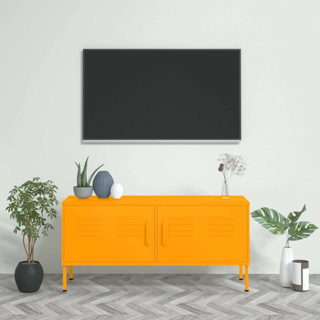 The Living Store TV-Schrank Senfgelb 105x35x50 cm Stahl