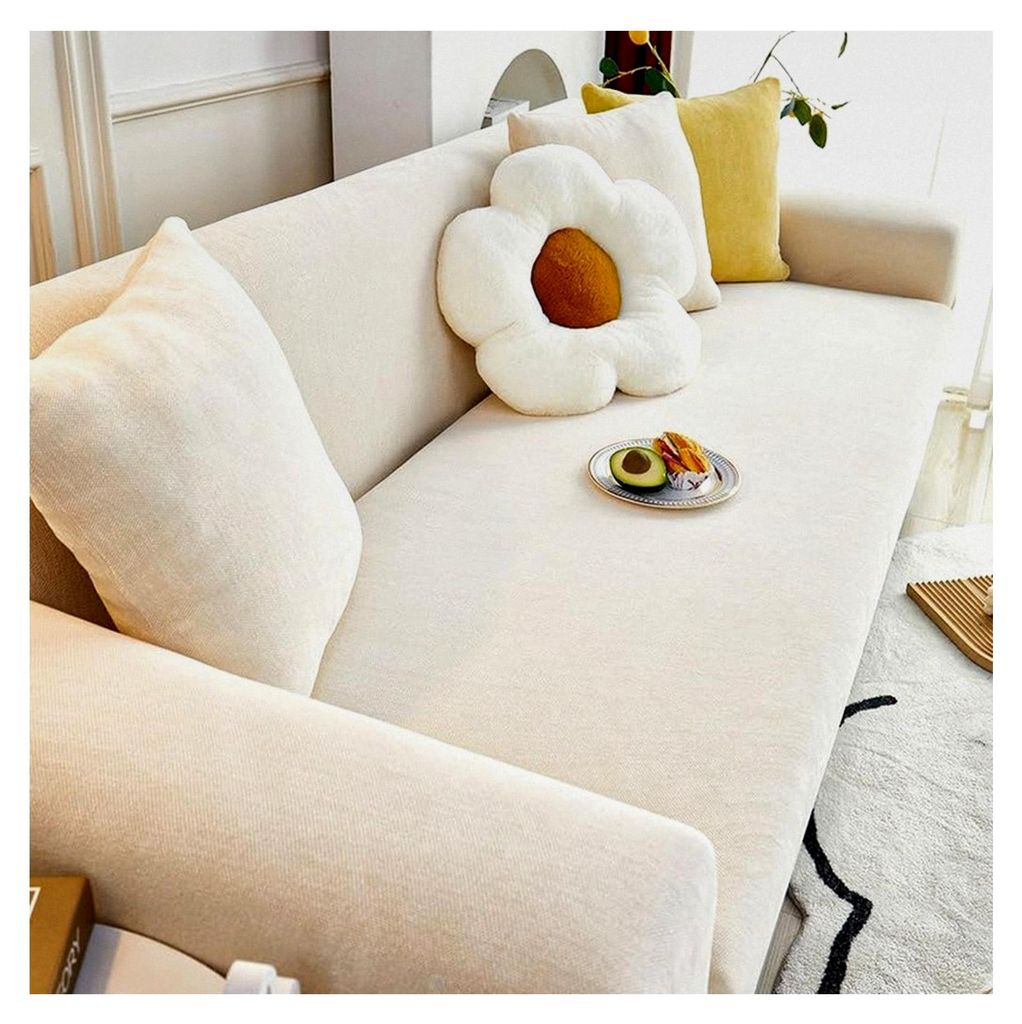 Hochdehnbarer Sofabezug für modernes Sofa, strukturierte Chenille, elastische Sofahusse für Wohnzimmer, Schutz für Hunde und Haustiere (2-Sitzer...