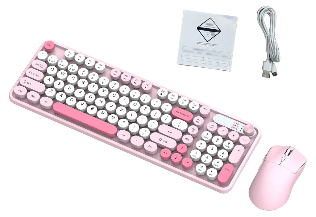 Clavier souris sans fil rechargeable Rose : fini les piles et les fils