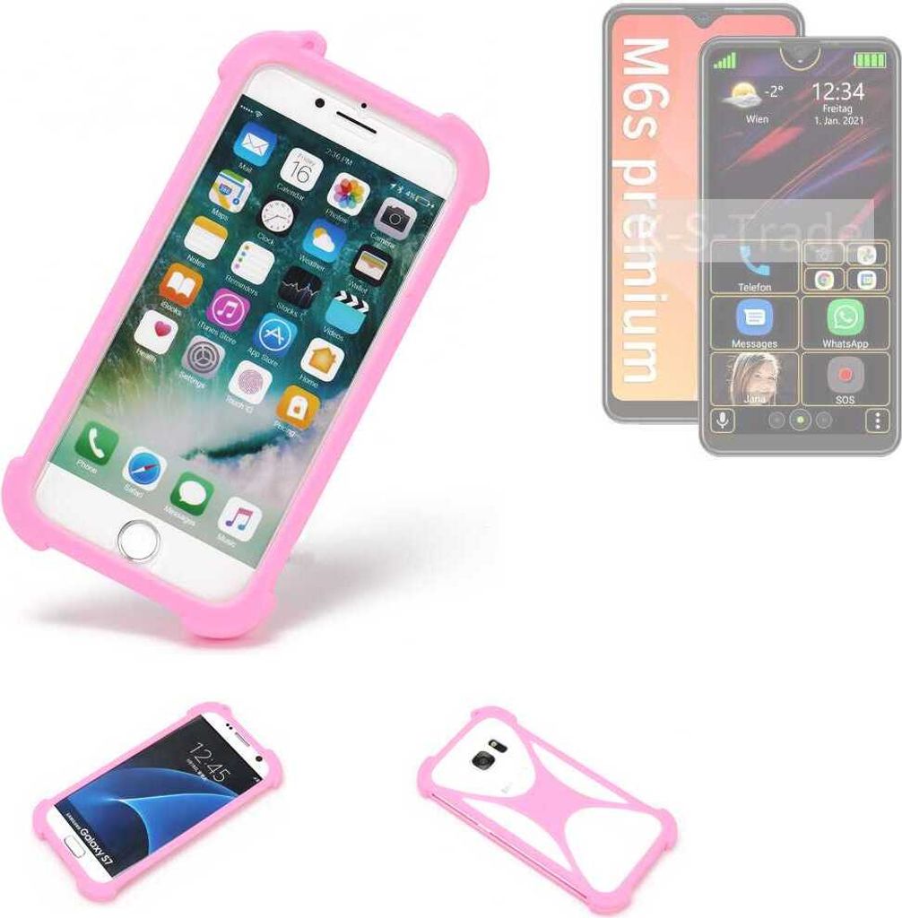 K-S-Trade Handy Hülle kompatibel mit Bea-fon M6s plus premium Schutz Hülle Bumper Silikon Schutz Hülle Cover Case Silikoncase Silikonbumper TPU