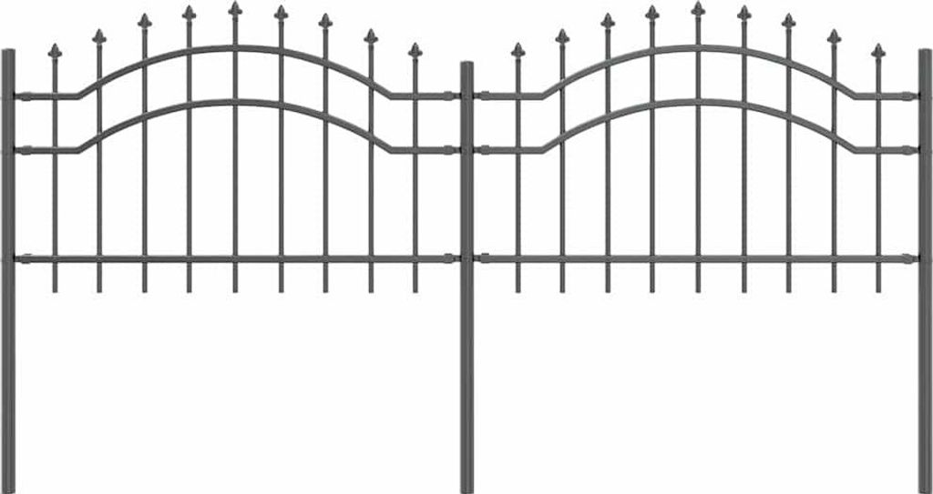Gartenzaun Woerden Grau 240 x 115 cm Pulverbeschichteter Stahl