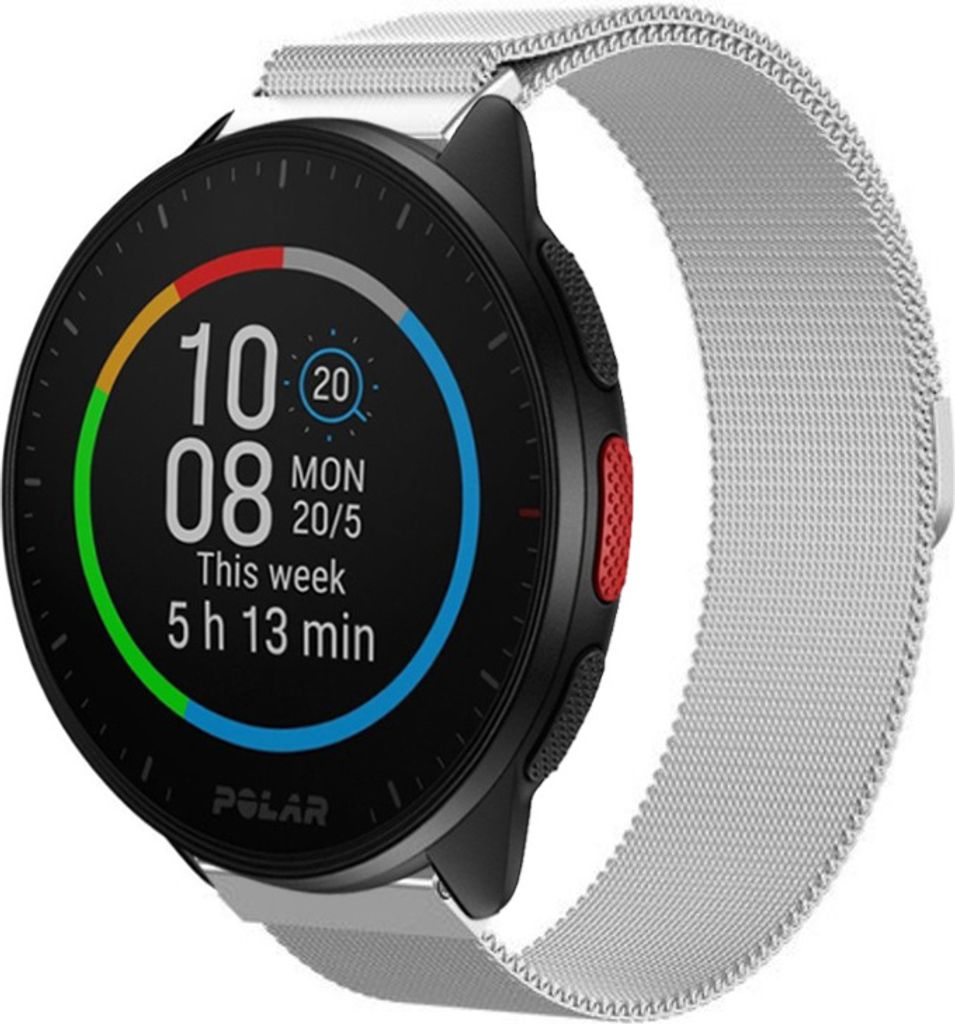 Strap-It Polar Pacer Milanese-Armband (Silber)