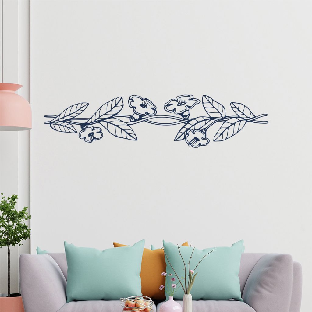 Blumen - Ranken Wandtattoo in 6 Größen - Wandaufkleber Wall Sticker - Dekoration, Küche, Wohnzimmer, Schlafzimmer, Badezimmer