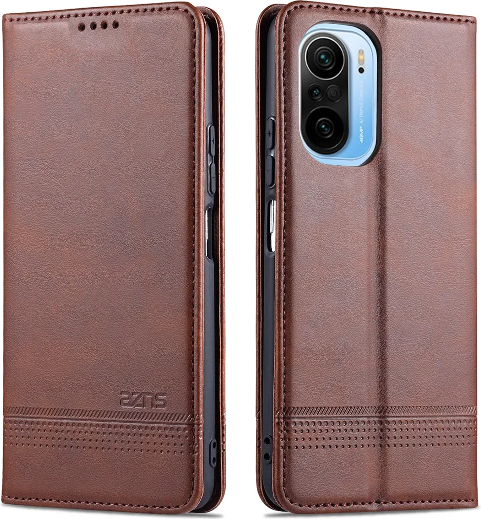 Xiaomi Poco F3 Custodia Portafoglio in Pelle Caffè con Stand e Magnete