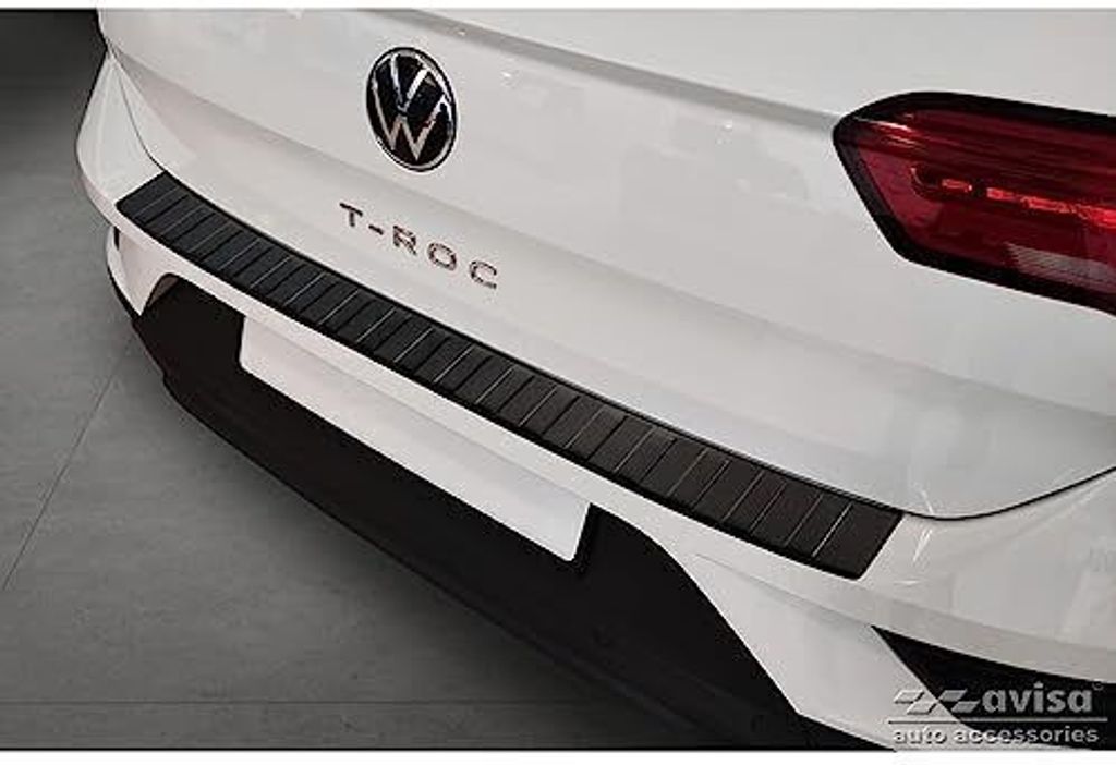 AVISA Matt Schwarz Edelstahl Heckstoßstangenschutz T-ROC 2017 2022 Facelift Ribs