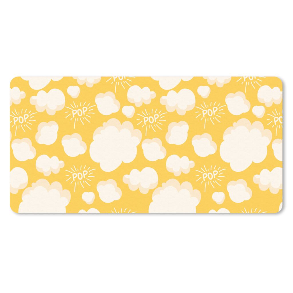 MuchoWow Schreibtischunterlage Popcorn - Zitate - Muster - Pop 80x40 cm - XXL Mauspad - Gaming Mauspad