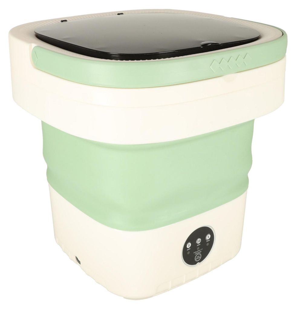Mini inklapbare, draagbare wasmachine, 12 liter, groen Productafbeelding 