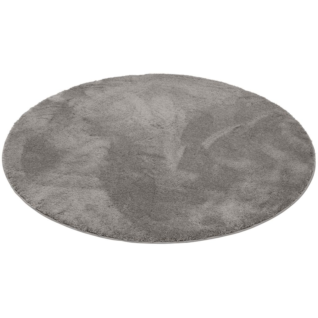Luxus Super Soft Hochflor Langflor Teppich Silky Einfarbig Rund, Größe:120 cm Rund, Farbe:Dunkelblau