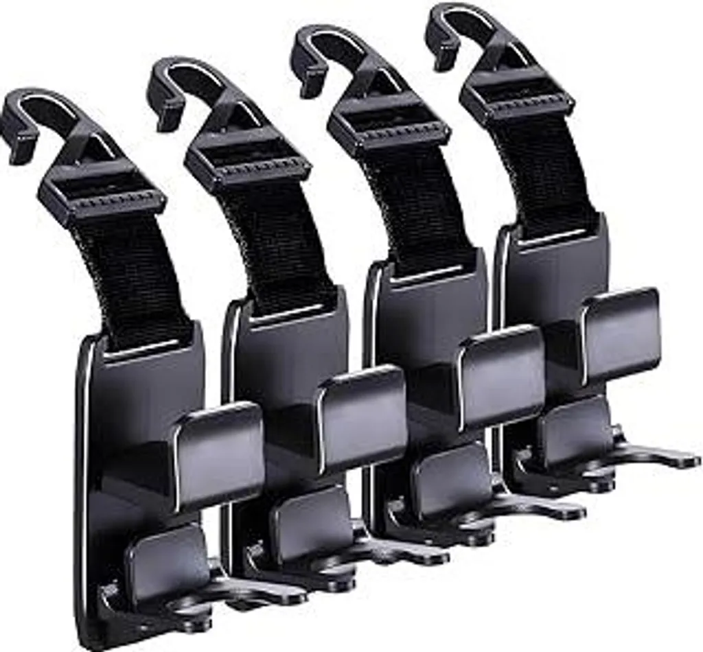 Set 4 Ganci Auto Porta Borse e Bottiglie - Organizer Sedile ABS 8kg