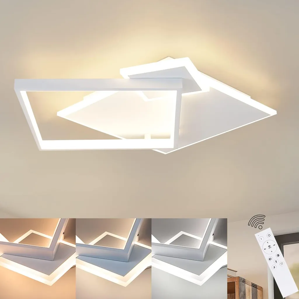 ZMH Plafoniera LED dimmerabile: 40cm 37W nera con telecomando per lampada da cucina | Leroy Merlin