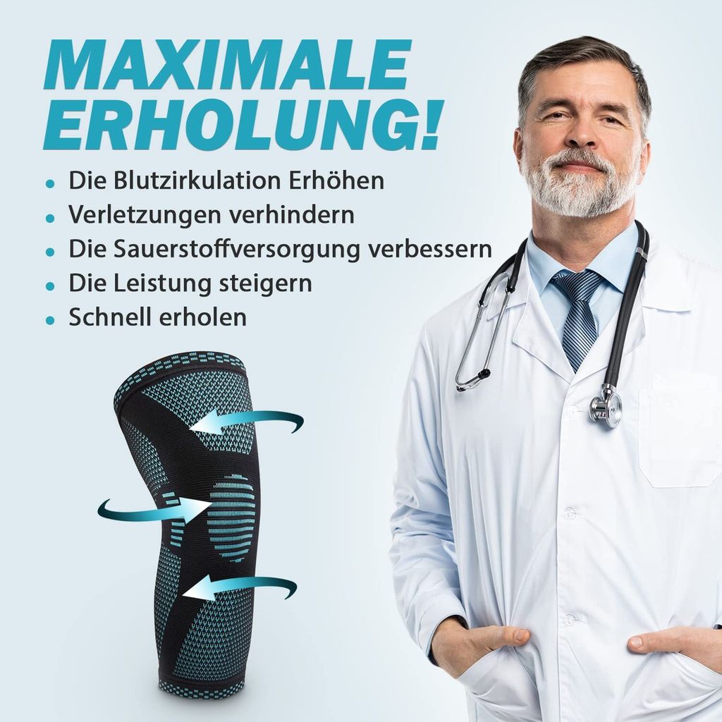 POWERLIX Kniebandage für Damen/Männer, Kompression Produktbild 5