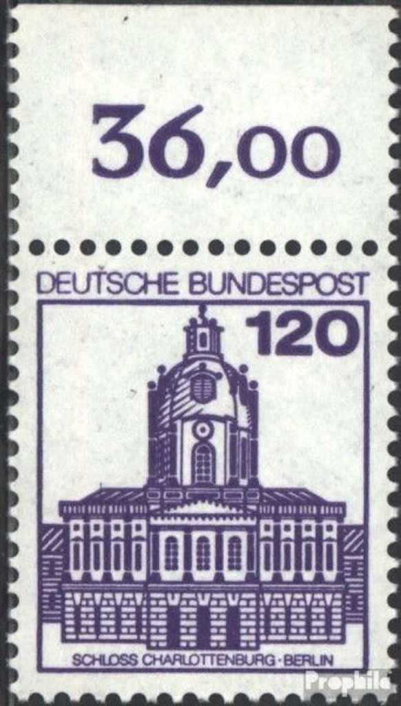 Briefmarken BRD (BR.Deutschland) 1982 Mi 1141A Oberrandstück postfrisch Burgen und Schlösser