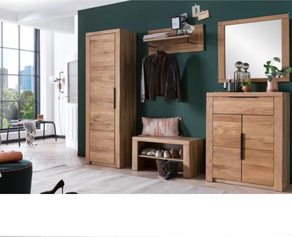 Schuhkommode Schrank Greta in Wildeiche geölt Teilmassiv Produktbild 7