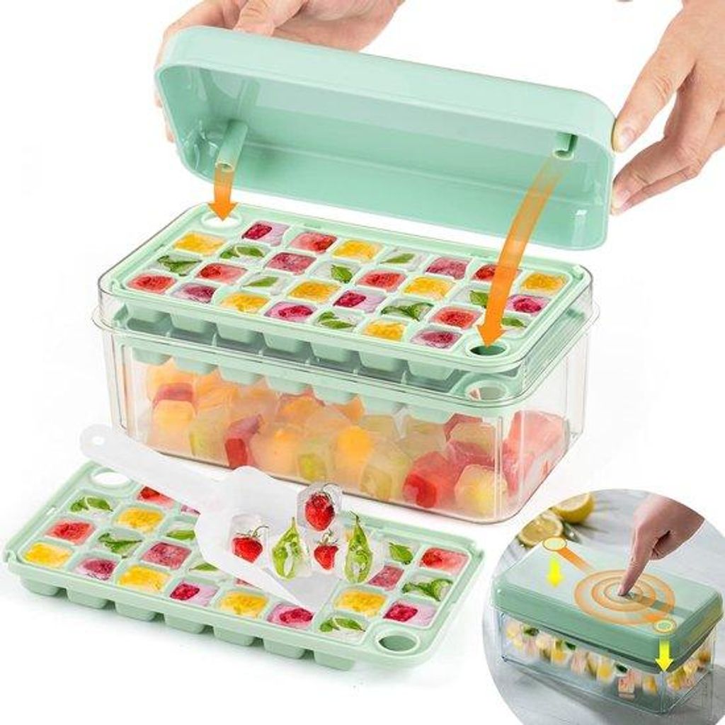 Mini-Ice-Cubes-Formen - 60er - BPA-frei - einfach drücken - schnell Eiswürfel mit Hülle und Lagerfach