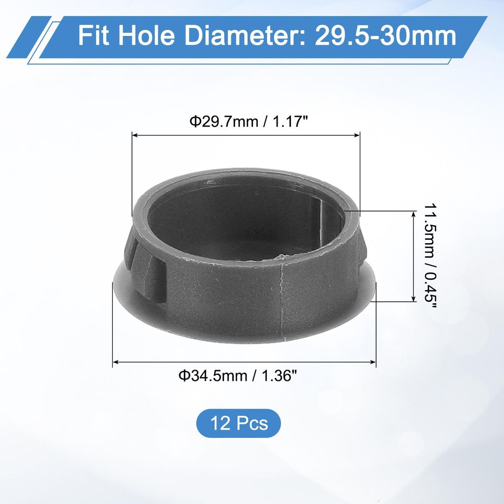 12 Stš¹ck 30mm (1-3/16") Abdeckkappen fš¹r Bohrl?cher, Nylon Blindstopfen Abdeckstopfen grau, runde Schnappverschluss Bohrungen fš¹r Bohrl?ch...