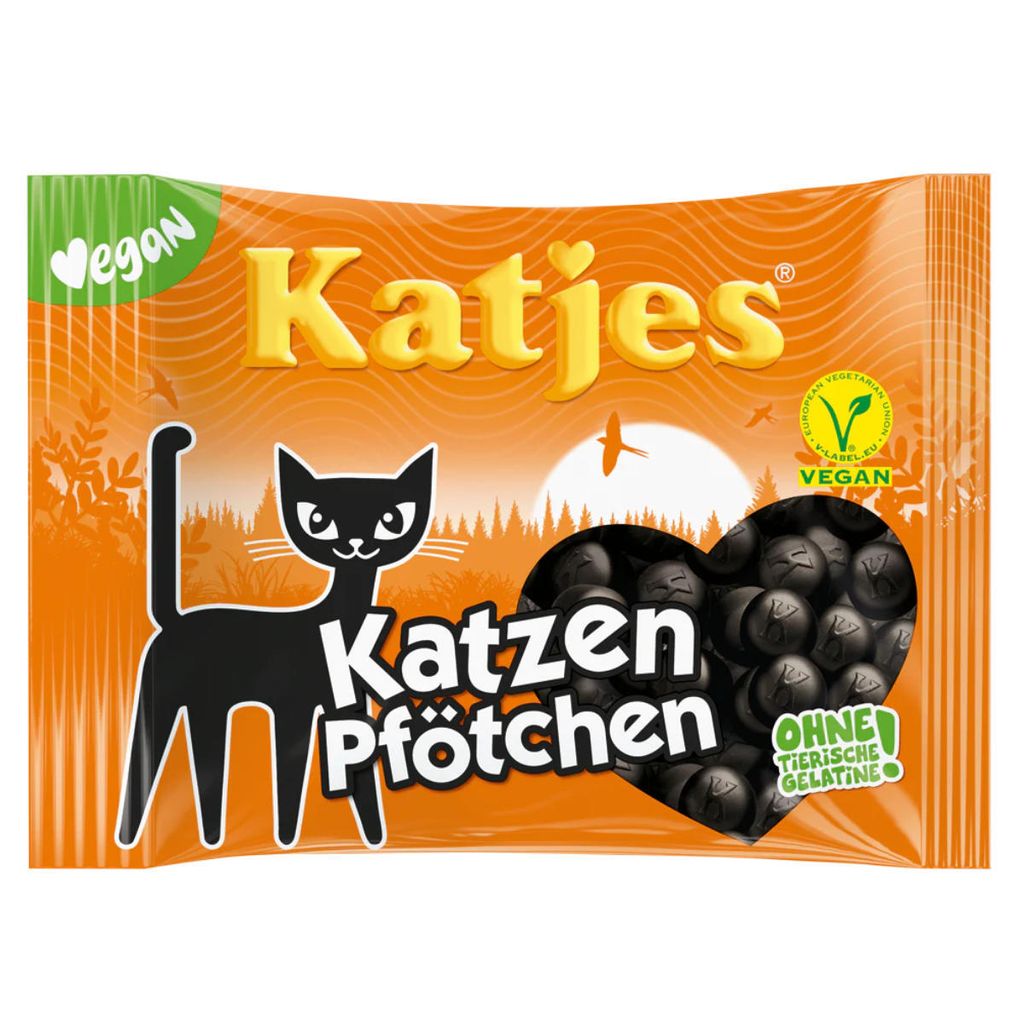 Katjes Katzen Pfötchen, würziges Softlakritz, mit Produktbild 