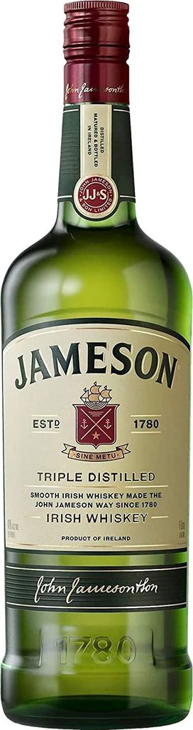 A bottle of Jameson Irish Whiskey.