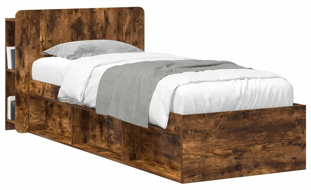 Tête de lit rangement chêne fumé pour finir avec le désordre au lit