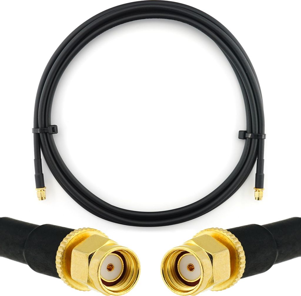 1m RP-SMA Stecker auf RP-SMA Stecker Koaxialkabel — 1 Meter Verlustarmes HF-240 (LMR 240 Äquivalent) Antennenkabel 50ohm Verlängerungskabel —...