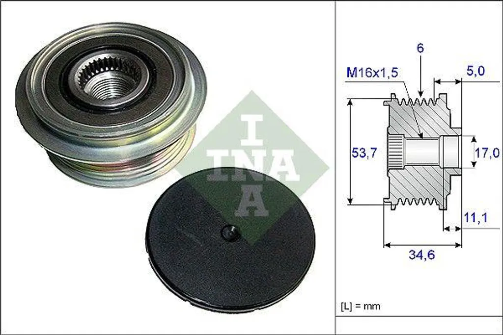 INA Poulie Alternateur Débrayable OE 1379699 - Stop Bruits Moteur