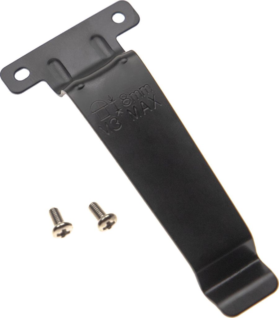 vhbw Gürtelclip kompatibel mit Kenwood TK-190, TK-2118, TK-2180MPT, TK-2200LP, TK-2180 Funkgerät - Mit Befestigungsschrauben, Metall, Schwarzk