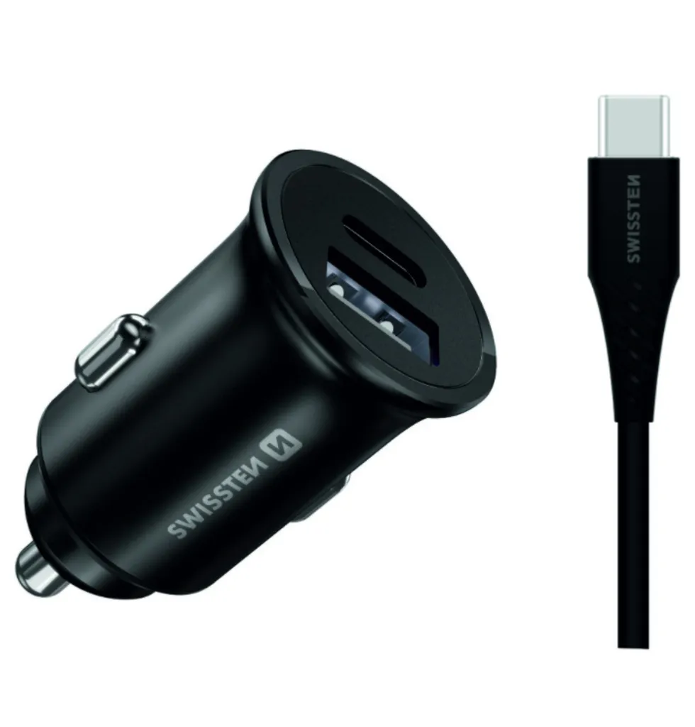 Kit Chargeur Secteur 35W Swissten Noir avec Câble USB-C 1.2m Samsung