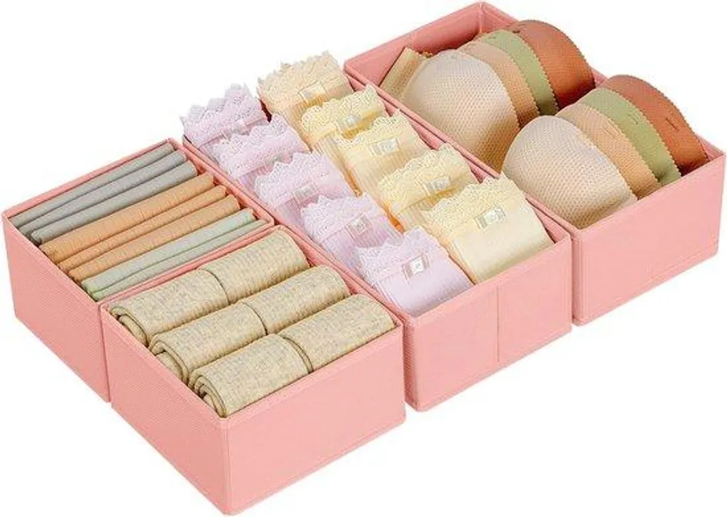 Boîtes de rangement à tiroirs rose lot de 4 pièces pour organisateur