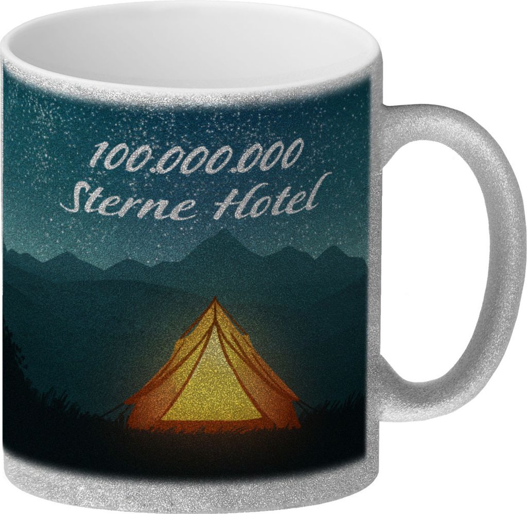 100.000.000 Sterne Hotel Glitzer-Kaffeebecher für Camper
