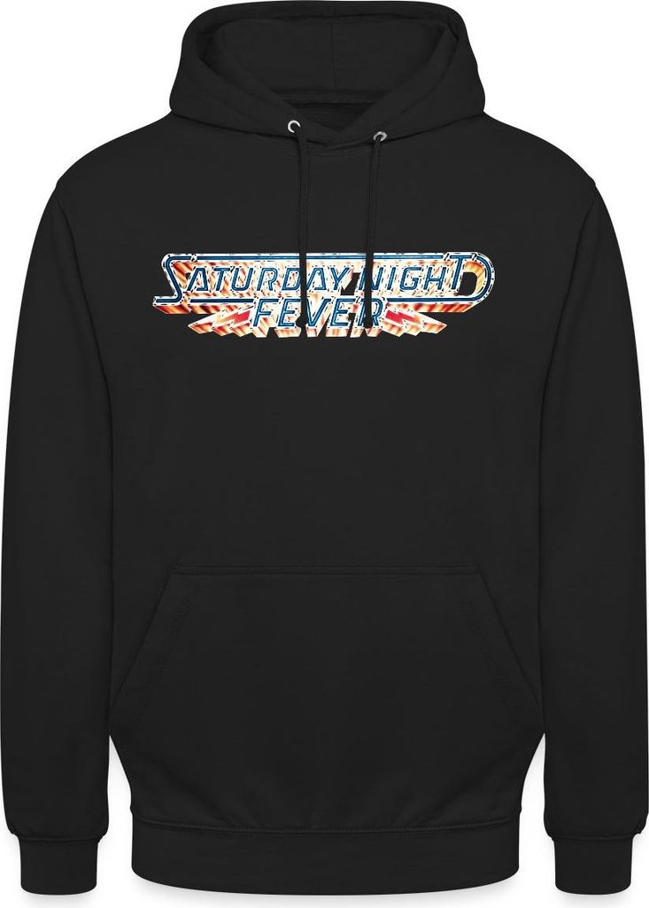 Spreadshirt Saturday Night Fever Film-Logo Mit Blitzen Uni Hoodie, M, Schwarz