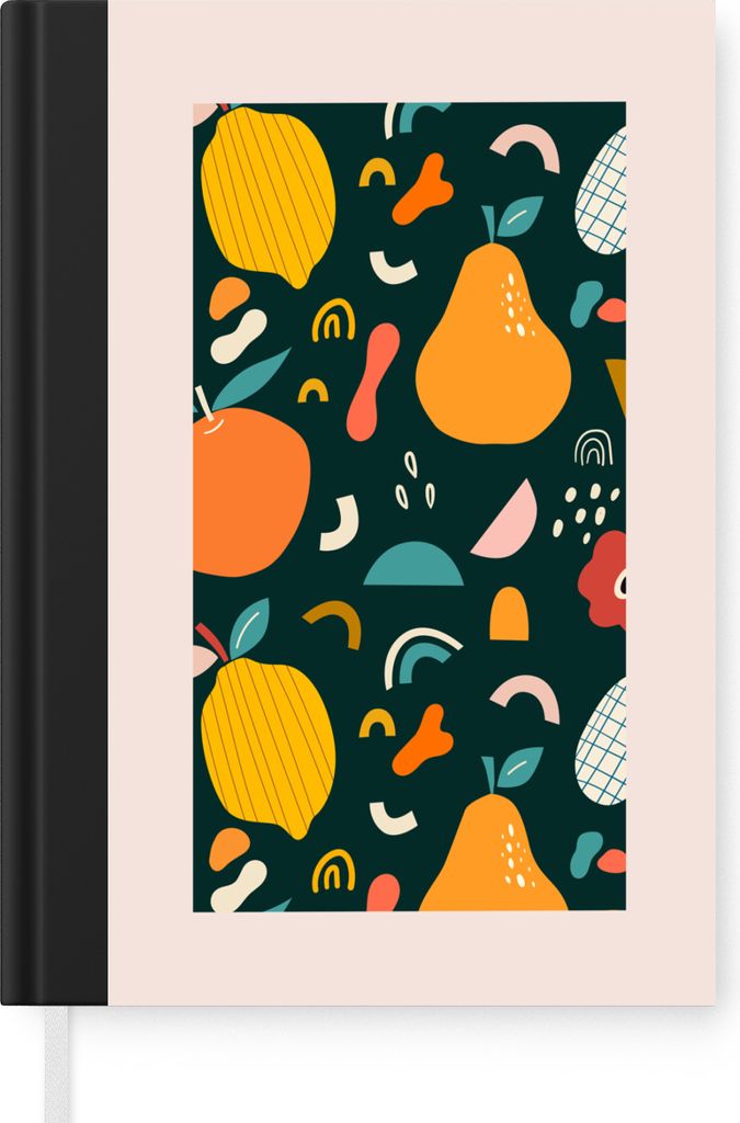 MuchoWow Notizbuch Tagebuch Haushaltsbuch Notebook A5 Lebensmittel - Obst - Blumen - Muster - Notizblock - Notizheft - Notebook - Schreibblock - ...