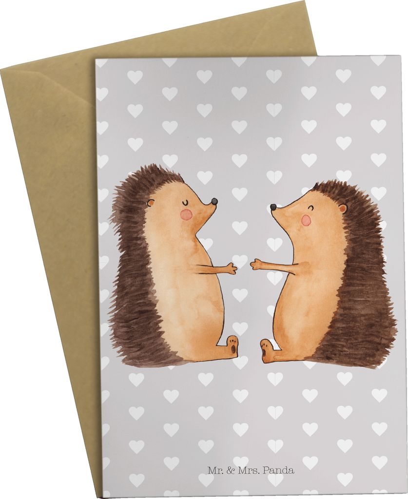 Mr. & Mrs. Panda babykarte Igel Liebe - Grau Pastell - Produktbild 