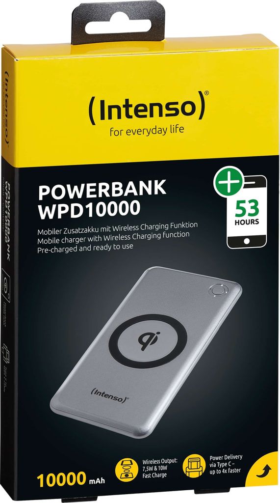Intenso Powerbank WPD10000 silber inkl. Wireless Charger Produktbild 4