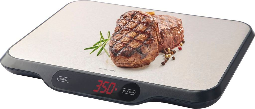 Weis 10580 Küchenwaage Profi 15kg, silber/schwarz