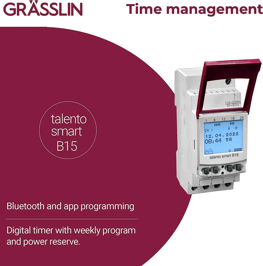 Interrupteur horaire programmable Grässlin talento smart B15 DIN - 8