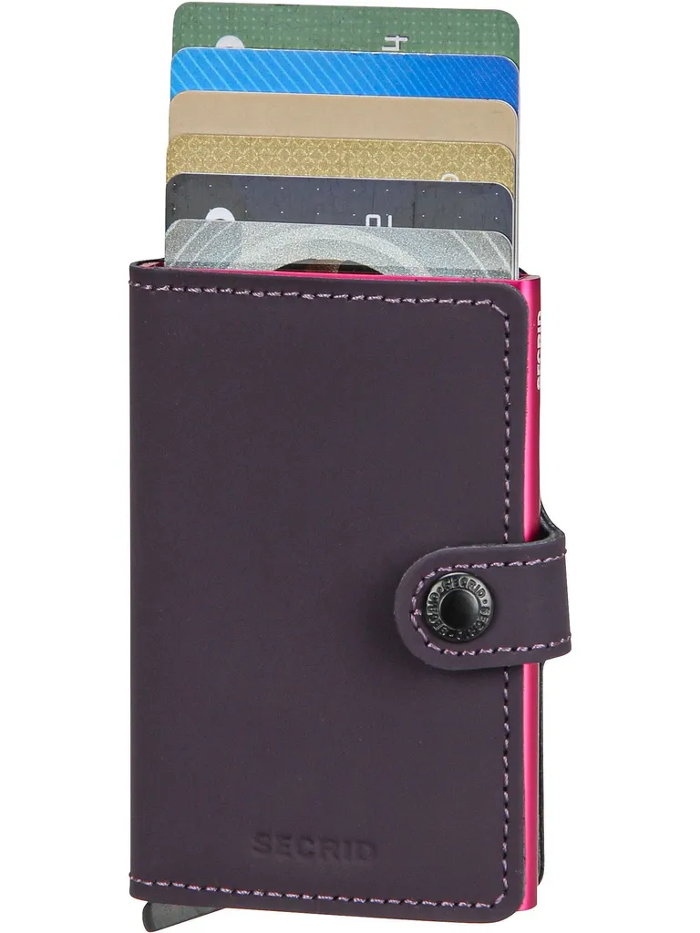 Miniwallet Secrid Matte Violet 10 cm - Protection RFID et Cuir Véritable - 8