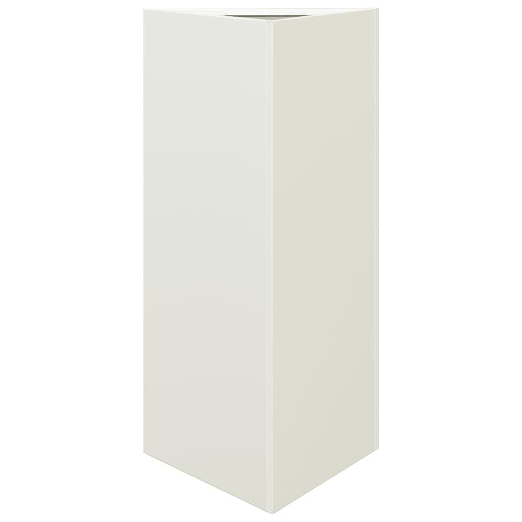 Pflanzkübel Weiß Dreieckig 40x34,5x75 cm Stahl