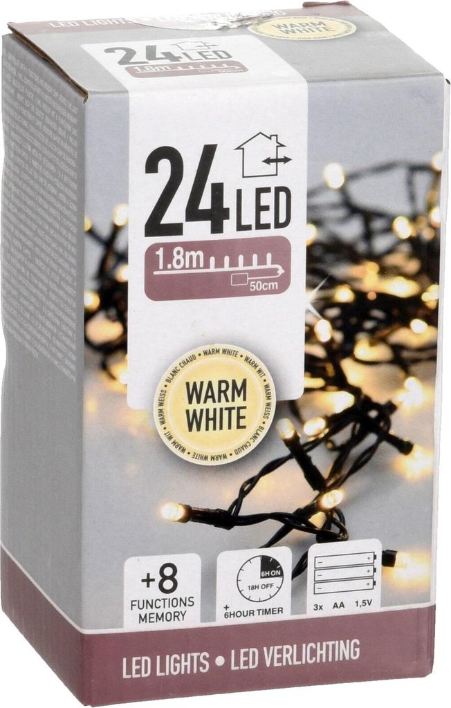 Girlande mit 24 LEDs mit Batterien, Warmweiß, 2,30 m Produktbild 